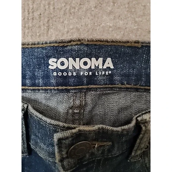 Sonoma Regular Fit Everyday Jeans Men 30x30 Blue Dark Wash Stretch Straight NEW